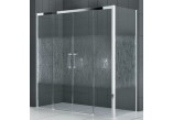 Drzwi prysznicowe Novellini Rose Rosse 2A 116-122 cm dwuskrzydłowe drzwi z 2 ściankami stałymi, chrom, szkło przeźroczyste 