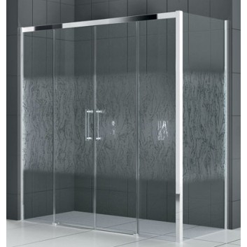 Drzwi prysznicowe Novellini Rose Rosse 2A 116-122 cm dwuskrzydłowe drzwi z 2 ściankami stałymi- sanitbuy.pl