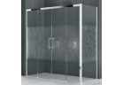 Drzwi prysznicowe Novellini Rose Rosse 2A 156-162 cm dwuskrzydłowe drzwi z 2 ściankami stałymi, chrom, szkło przeźroczyste 