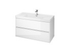 Set B106, szafka Cersanit Crea z umywalką Crea 100, wisząca, 2 szuflady, zmontowana, biała