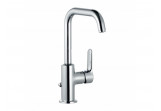 Bateria umywalkowa Kludi Objekta, stojąca, wysokość 280mm, wylewka 155mm, zestaw odpływowy, chrom