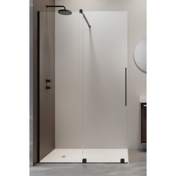 Drzwi przesuwne walk-in Radaway Furo Black, lewe, ze ścianką, 120x200cm ...