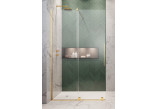Drzwi przesuwne walk-in Radaway Furo Gold, lewe, ze ścianką, 80x200cm, szkło przejrzyste, profil złoty