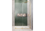 Drzwi przesuwne walk-in Radaway Furo Gold, prawe, ze ścianką, 80x200cm, szkło przejrzyste, profil złoty