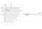 Brodzik pięciokątny Sanplast SpaceLine, 90x90cm, akrylowy, biały