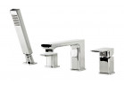 Bateria wannowa 4-otworowa Valvex Loft, stojąca, wylewka 167mm, zestaw natryskowy, chrom