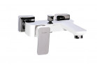 Bateria wannowa Valvex Loft White, natynkowa, wylewka 150mm, 2 wyjścia wody, biały/chrom