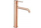 Bateria umywalkowa Rea Lungo Rose Gold, stojąca, wysoka, różowe złoto