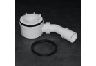 Syfon do brodzika Hüppe EasyFlat płaski z wysokością zabudowy 53 mm - biały