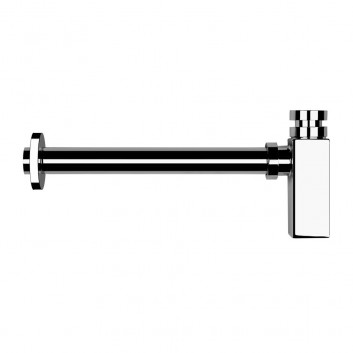 Syfon umywalkowy Gessi, 1 1/4", kwadratowy, Black Metal Brushed PVD