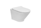 Miska podwieszana WC Roca Gap Rimless Round Compacto, 48x35,5cm, bez kołnierza - biała