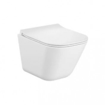 Miska WC podwieszana, Roca Gap Square Rimless Compacto 48×34 cm - biała