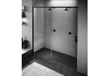 Drzwi prysznicowe prawe Novellini Opera 2PH ze ścianką stałą 147-150x200cm szkło przeźroczyste, profil czarny mat