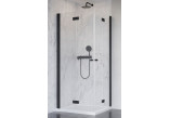 Drzwi prysznicowe lewe Radaway Nes 8 Black KDD B 80, składane,  800x2000mm, szkło przejrzyste, profil czarny mat