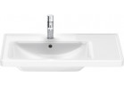 Umywalka wisząca/meblowa Duravit D-Neo, 80x48cm, asymetryczna, komora z lewej strony, z przelewem, otwór na baterię, biała