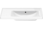 Umywalka wisząca/meblowa Duravit D-Neo, 80x48cm, asymetryczna, komora z prawej strony, z przelewem, bez otworu na baterię, biała