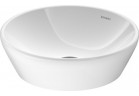 Umywalka stawiana na blat Duravit D-Neo, 40cm, okrągła, bez przelewu, bez otworu na baterię, biała