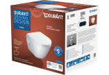Zestaw miska toaletowa wisząca i deska wolnoopadająca Duravit D-Neo Compact Rimless, 48x37cm, bez rantu spłukującego, 4,5 l, UWL klasa 1, biała