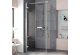 Drzwi prysznicowe Kermi Tusca, wahadłowe, 900mm, zawias i profile przyścienne, lewe, profil srebrny połysk