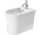 Bidet stojący przyścienne Duravit White Tulip, 58x37cm, z przelewem, otwór na baterię, biały