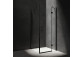 Kwadratowa kabina prysznicowa Omnires Manhattan, 80x90cm, drzwi uchylne, szkło transparentne, profil czarny mat
