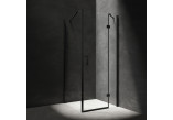 Kwadratowa kabina prysznicowa Omnires Manhattan, 90x90cm, drzwi uchylne, szkło transparentne, profil czarny mat