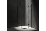 Kwadratowa kabina prysznicowa Omnires Manhattan, 100x100cm, drzwi uchylne, szkło transparentne, profil czarny mat
