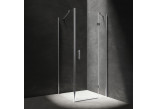 Prostokątna kabina prysznicowa Omnires Manhattan, 80x90cm, drzwi uchylne, szkło transparentne, profil chrom