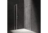 Półokrągła kabina prysznicowa Omnires Manhattan, 90x90cm, drzwi uchylne, szkło transparentne, profil chrom