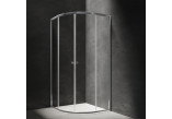 Półokrągła kabina prysznicowa Omnires Bronx, 80x80cm, drzwi przesuwne, szkło transparentne, profil chrom