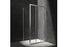 Prostokątna kabina prysznicowa Omnires Bronx, 110x90cm, drzwi przesuwne 3-częściowe, szkło transparentne, profil chrom