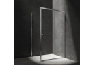 Prostokątna kabina prysznicowa Omnires Bronx, 130x90cm, drzwi przesuwne 2-częściowe, szkło transparentne, profil chrom