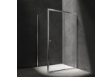 Prostokątna kabina prysznicowa Omnires Bronx, 130x90cm, drzwi przesuwne 2-częściowe, szkło transparentne, profil chrom