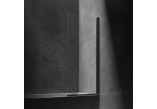 Parawan nawannowy Omnires Kingston, 70cm, montaż uniwersalny, drzwi wahadłowe, szkło transparentne, profil czarny mat