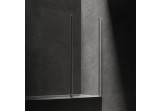 Parawan nawannowy Omnires Kingston, 120cm, montaż uniwersalny, drzwi składane wahadłowe, szkło transparentne, profil chrom