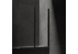 Parawan nawannowy Omnires Kingston, 120cm, montaż uniwersalny, drzwi składane wahadłowe, szkło transparentne, profil czarny mat