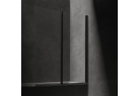 Parawan nawannowy Omnires Kingston, 120cm, montaż uniwersalny, drzwi składane wahadłowe, szkło transparentne, profil czarny mat