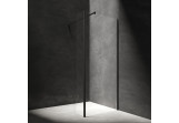 Kabina prysznicowa walk-in Omnires Marina, 80x30cm, ze ścianką boczną, szkło transparentne, profil czarny mat