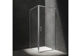 Kwadratowa kabina prysznicowa Omnires S, 80x80cm, drzwi uchylne, szkło transparentne, profil chrom
