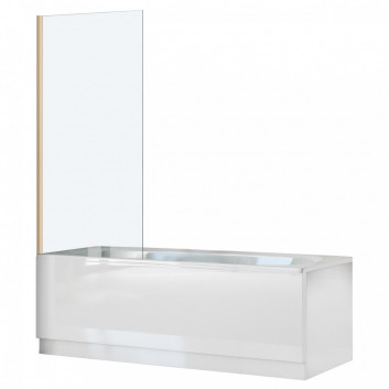 Parawan nawannowy Rea Elegant Gold, 70x140cm, uniwersalny, szkło transparentne, profil złoty