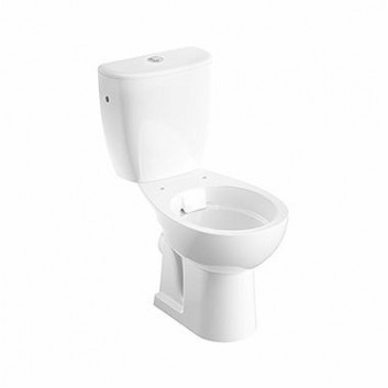 Zestaw kompakt WC miska ze spłuczką Koło Rekord, 64x35,5cm, Rimfree, bez rantu spłukującego, odpływ poziomy, doprowadzenie boczne, biały