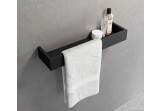 Półka z uchwytem na ręcznik Novellini 12x30 cm - czarny mat