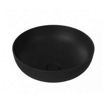 Umywalka nablatowa Massi Molis Black, okrągła, 38cm, bez przelewu, czarny