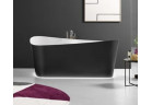 Wanna wolnostojąca z hydromasażem przyścienna Novellini Infinitive Natural Air, 170x75cm, konglomerat Novotech, z armaturą, biały mat/nero