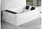 Wanna narożna z hydromasażem Novellini Divina Dual Natural Air, 190x140cm, montaż prawy, ze stelażem, bateria z funkcją napełniana przez przelew, wylewka kaskadowa, bez obudowy, biały połysk