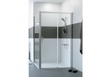 Drzwi prysznicowe prawe Huppe Classics 2 EasyEntry, 120cm, suwane 1-częściowe ze stałym segmentem, Anti-Plaque, profil srebrny połysk