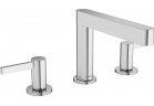 Bateria umywalkowa 3-otworowa Hansgrohe Finoris, stojąca, wysokość 138mm, komplet odpływowy push-open, chrom