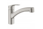 Bateria zlewozmywakowa Grohe Eurosmart, wysokość 181mm, DN 15, obracana i wyciągana wylewka 227mm, stal nierdzewna