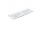 Umywalka meblowa podwójna Villeroy & Boch Subway 3.0, 130x47cm, bez przelewu, bez otworu na armaturę, Weiss Alpin CeramicPlus