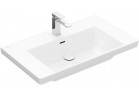 Umywalka meblowa Villeroy & Boch Subway 3.0, 80x47cm, z przelewem, otwór na armaturę, Weiss Alpin